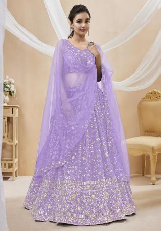 Picture of Stunning Georgette Light Steel Blue Lehenga Choli