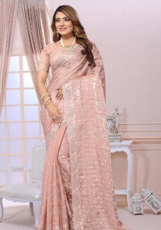 Picture of Fine Organza Burly Wood Saree