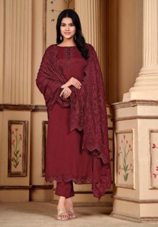 Picture of Georgette Dark Olive Green Straight Cut Salwar Kameez