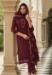 Picture of Amazing Chiffon Brown Straight Cut Salwar Kameez