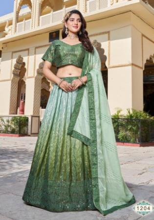 Picture of Sublime Chiffon Dark Olive Green Lehenga Choli