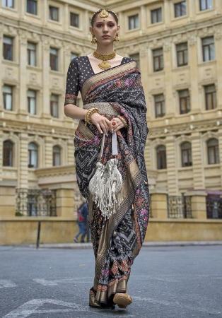 Picture of Graceful Silk Light Slate Grey Saree