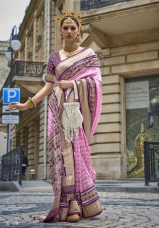 Picture of Beautiful Silk Pale Violet Red Saree