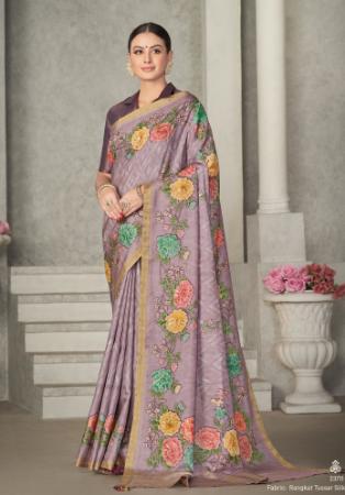 Picture of Excellent Silk Rosy Brown Saree