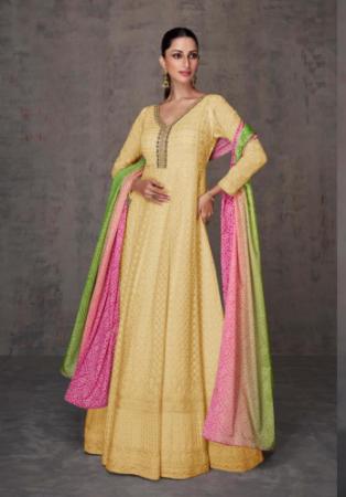 Picture of Exquisite Georgette Burly Wood Anarkali Salwar Kameez