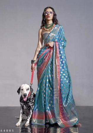 Picture of Ravishing Silk Dark Cyan Saree