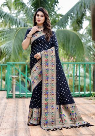 Picture of Excellent Silk Black Saree