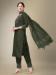 Picture of Cotton Dark Olive Green Readymade Salwar Kameez