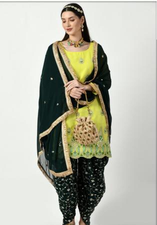 Picture of Resplendent Georgette Khaki Straight Cut Salwar Kameez