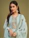 Picture of Georgette Light Slate Grey Straight Cut Salwar Kameez