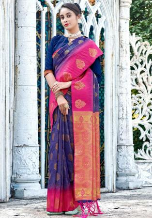 Picture of Bewitching Silk Dark Slate Blue Saree