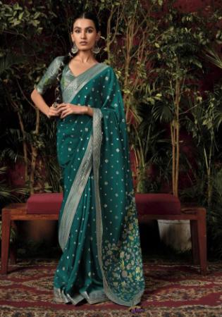 Picture of Shapely Silk Teal Saree