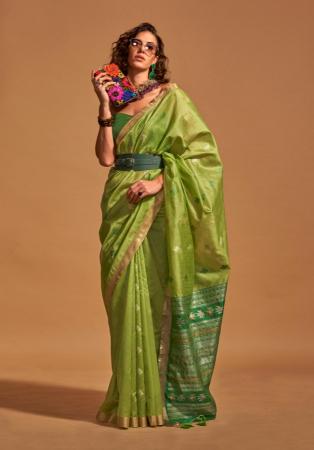 Picture of Ideal Silk Lime Green Saree