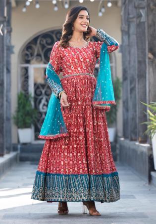 Picture of Charming Georgette Sienna Readymade Gown