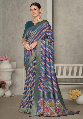 Picture of Pleasing Silk Midnight Blue Saree