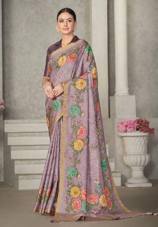 Picture of Beauteous Silk Rosy Brown Saree