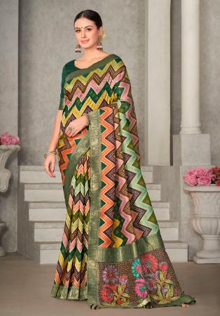 Picture of Beautiful Silk Sea Green Saree