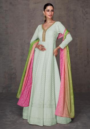 Picture of Marvelous Georgette Light Blue Anarkali Salwar Kameez