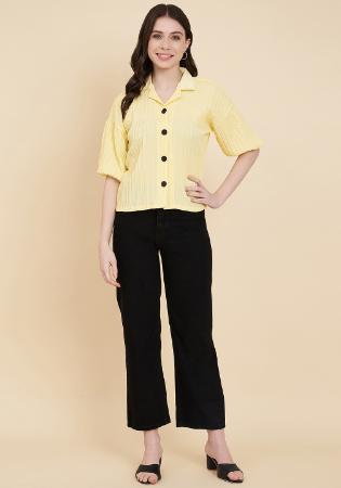 Picture of Delightful Rayon Lemon Chiffon Kurtis & Tunic