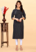 Picture of Alluring Cotton Black Kurtis & Tunic