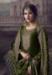 Picture of Georgette & Silk Dark Green Straight Cut Salwar Kameez