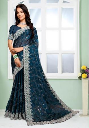 Picture of Beauteous Organza Dark Slate Grey Saree