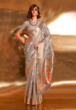 Picture of Alluring Georgette Dark Grey Saree