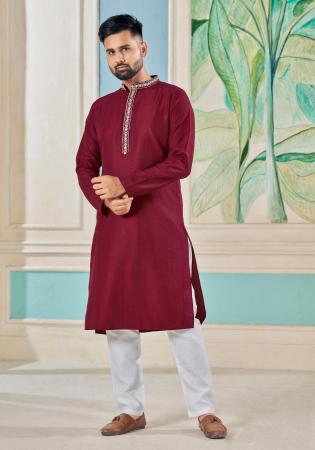 Picture of Fascinating Chiffon Maroon Kurtas