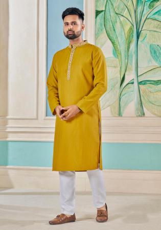 Picture of Splendid Chiffon Golden Rod Kurtas