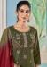 Picture of Cotton Dark Olive Green Readymade Salwar Kameez