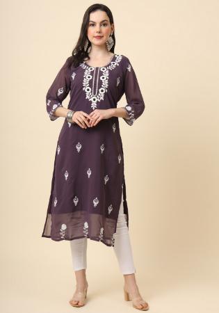 Picture of Elegant Georgette Dim Gray Kurtis & Tunic