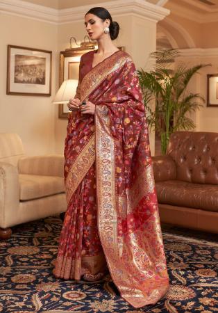 Picture of Alluring Silk Maroon Saree