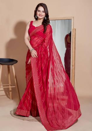 Picture of Taking Silk Fire Brick Saree