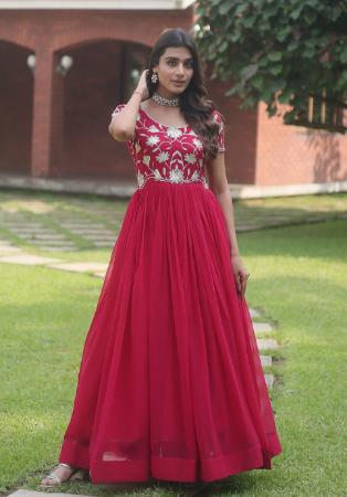 Picture of Superb Georgette Light Coral Readymade Gown