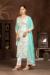 Picture of Rayon & Organza Off White Straight Cut Salwar Kameez