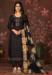 Picture of Rayon & Organza Black Straight Cut Salwar Kameez