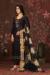 Picture of Rayon & Organza Black Straight Cut Salwar Kameez