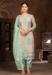 Picture of Rayon & Organza Cadet Blue Straight Cut Salwar Kameez