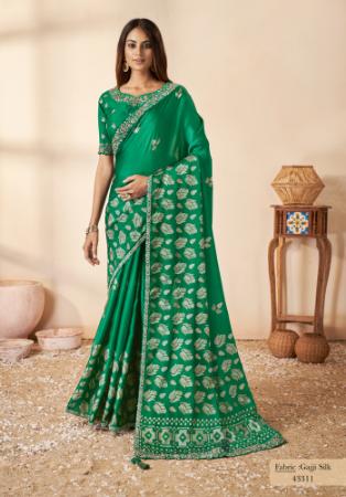 Picture of Exquisite Silk Teal Saree