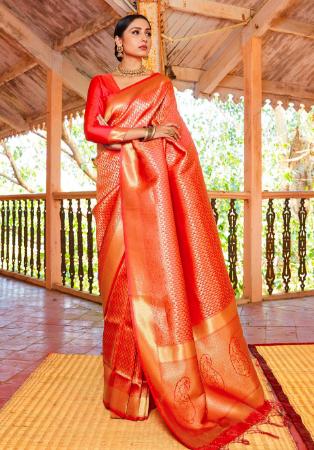 Picture of Well Formed Silk Chocolate Saree