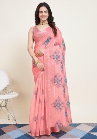 Picture of Alluring Cotton Light Coral Saree