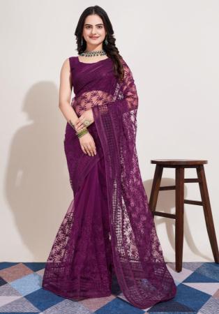 Picture of Alluring Net Brown Saree