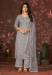 Picture of Radiant Chiffon Dark Grey Straight Cut Salwar Kameez