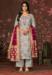 Picture of Elegant Chiffon Dark Grey Straight Cut Salwar Kameez