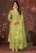 Picture of Chiffon Yellow Green Straight Cut Salwar Kameez