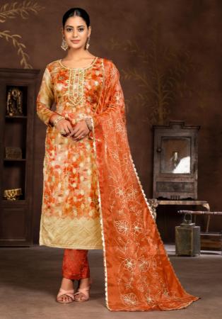 Picture of Gorgeous Chiffon Chocolate Straight Cut Salwar Kameez