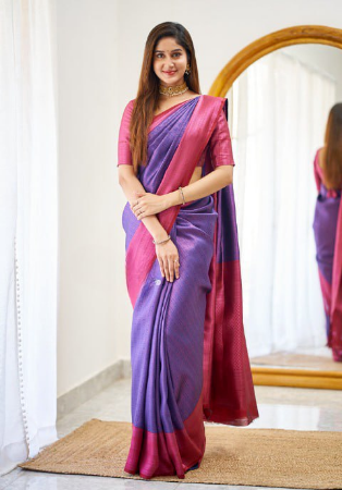 Picture of Pleasing Silk Purple Saree