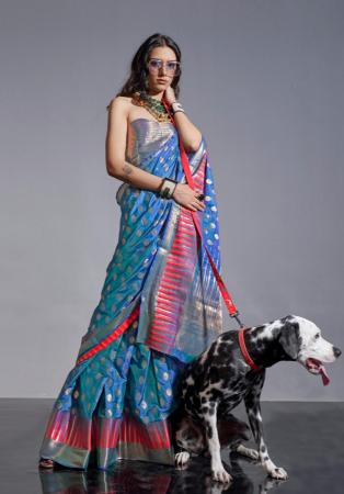 Picture of Beautiful Silk Slate Grey Saree