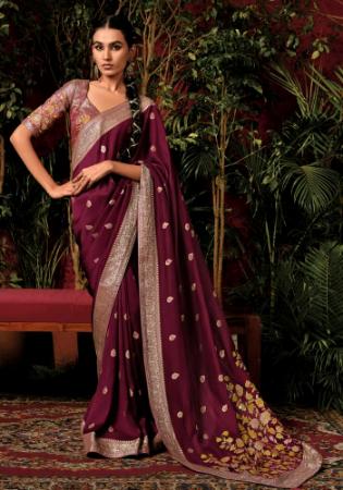 Picture of Lovely Silk Maroon Saree