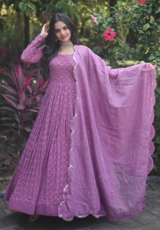 Picture of Graceful Georgette Light Slate Grey Readymade Gown